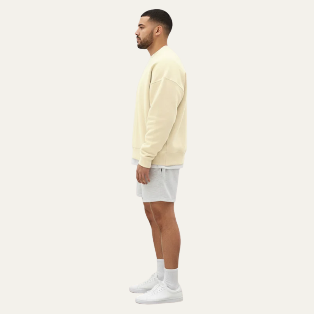 Mens Oversized Crewneck Sweatshirt Exposed Seam Detail