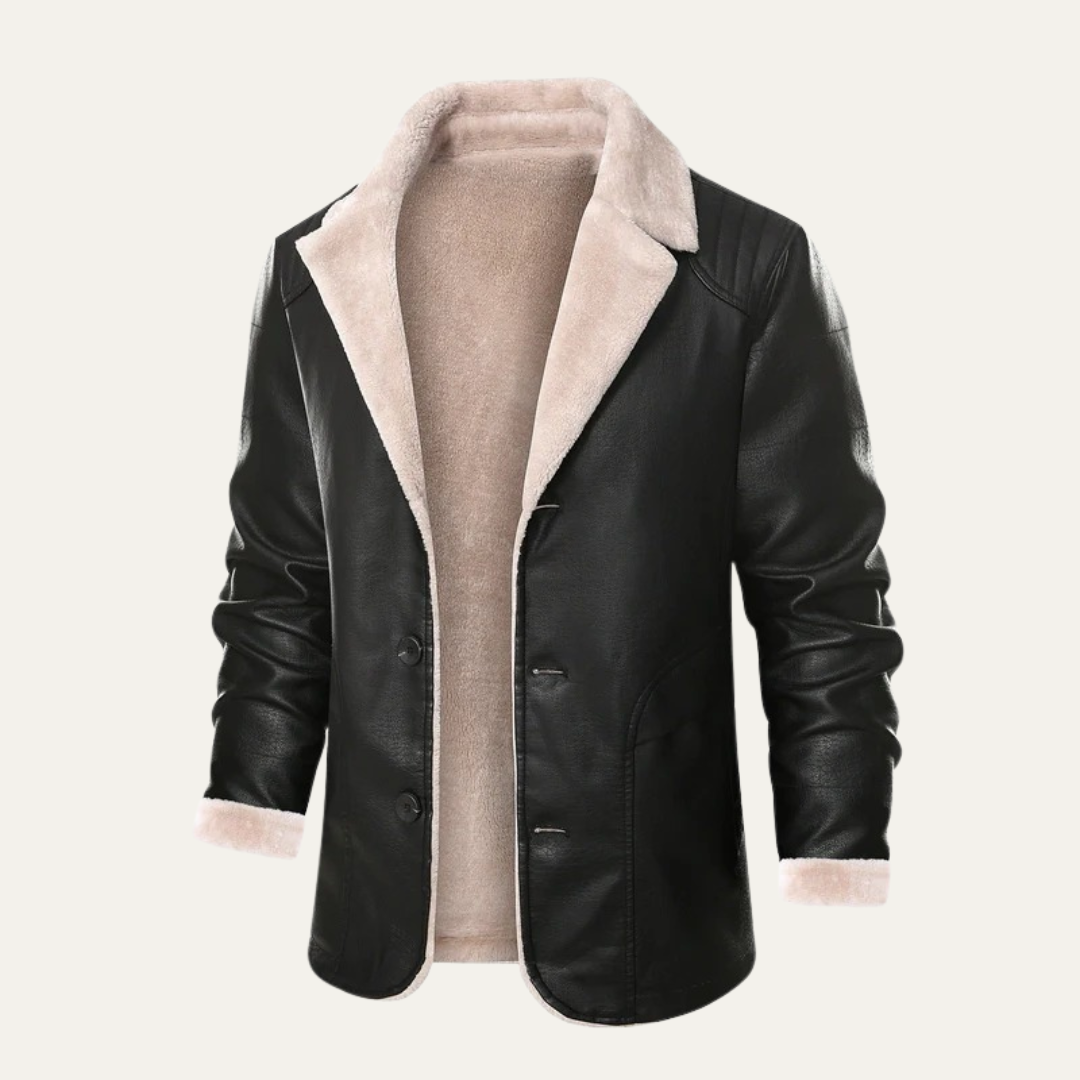 Mens Blazer Jacket Faux Shearling Lined Regular Fit