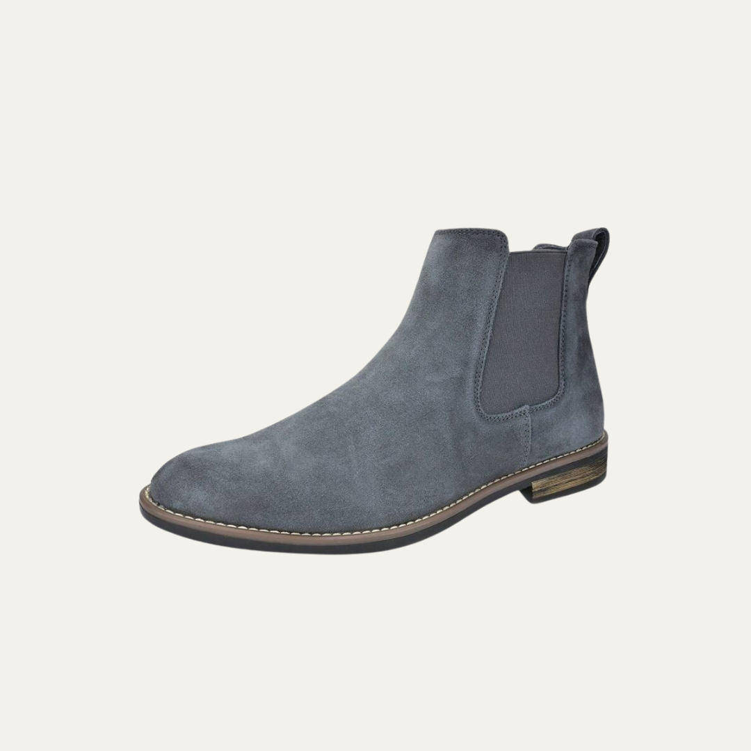 Mens Chelsea Boots Leather Rugged Thick Sole