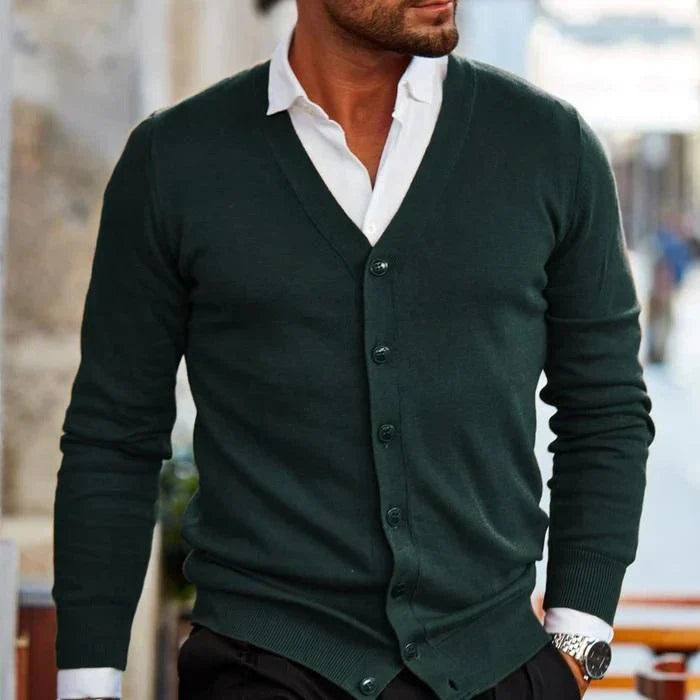 Mens Knit Cardigan Sweater Regular Fit