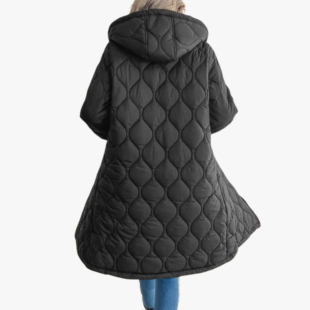 Womens Quilted Puffer Coat with Hooded Design