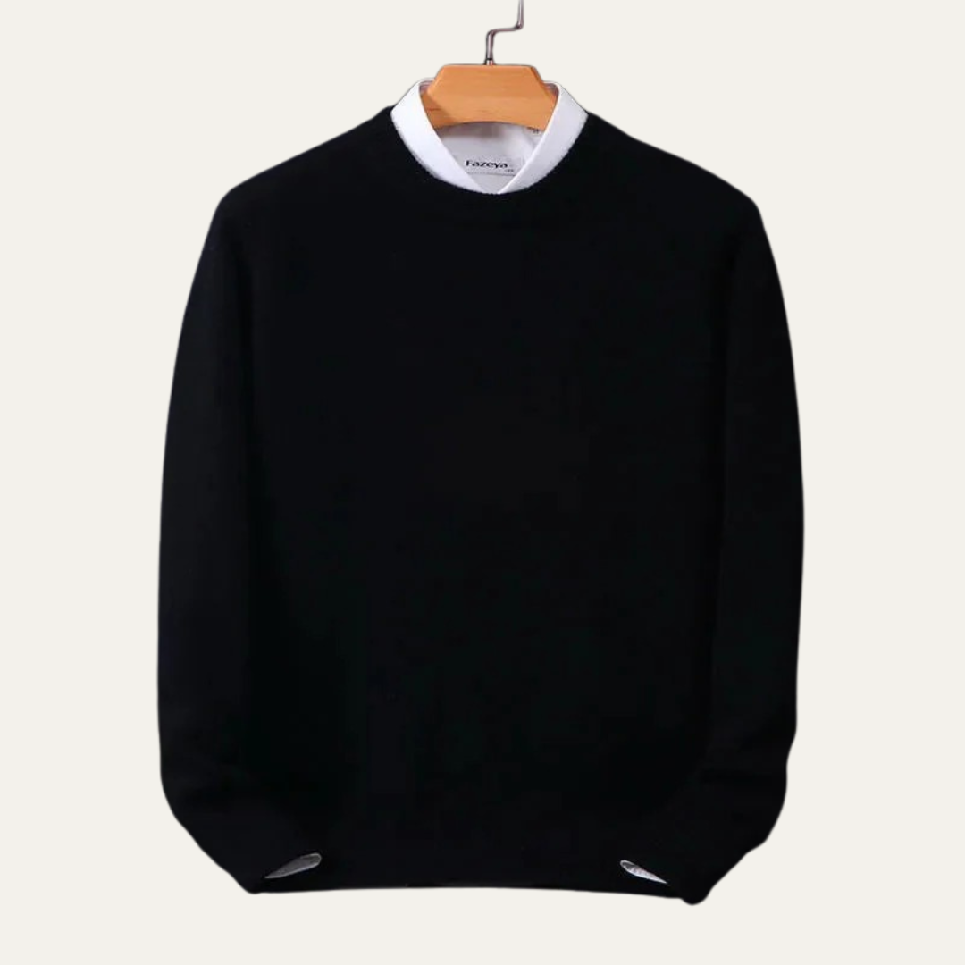 Mens Knit Sweater Round Neck Classic Fit