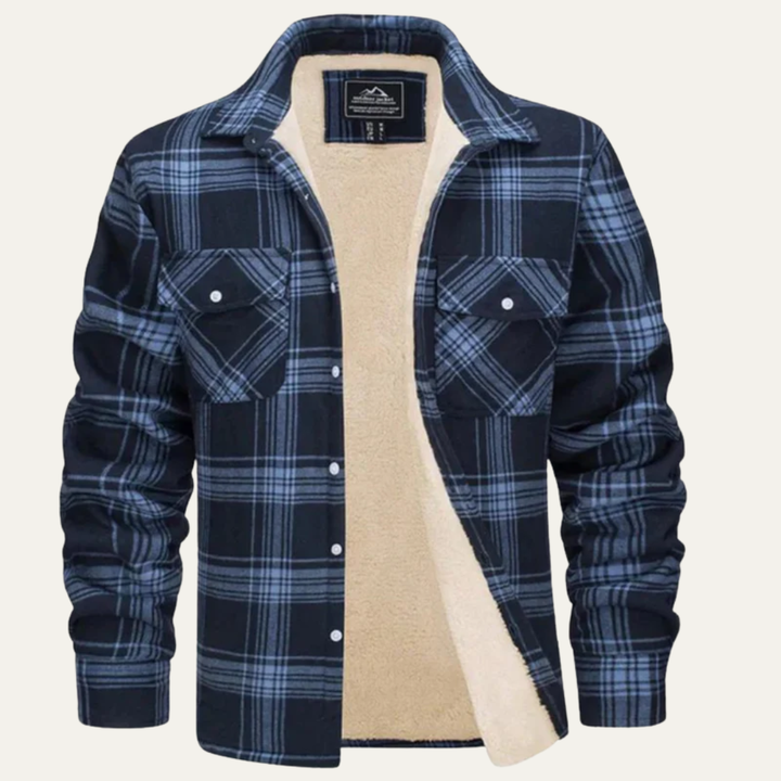 Mens Denim Trucker Jacket with Shearling Lining