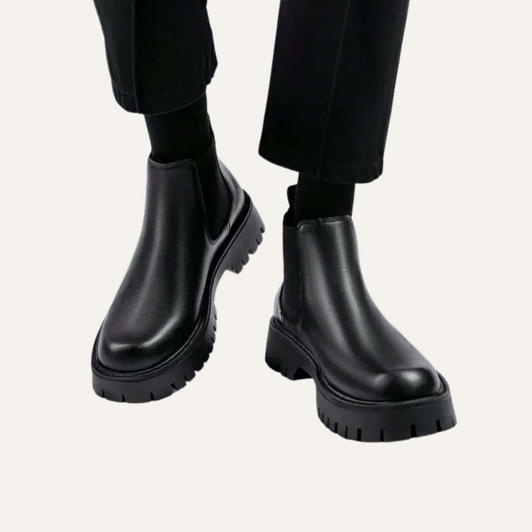 Mens Chelsea Boots Chunky Platform Casual