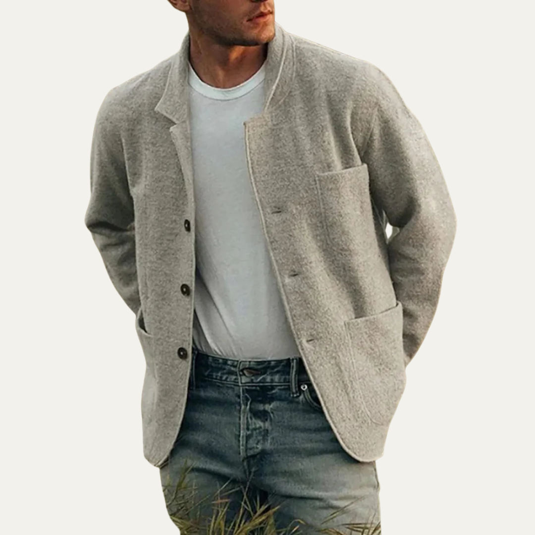 Mens Knit Chore Coat Jacket Relaxed Fit - BritishMode