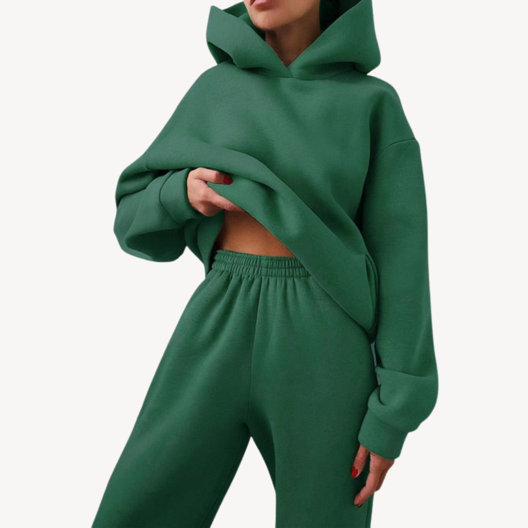 Womens Hoodie and Sweatpants Set Cotton Relaxed Fit
