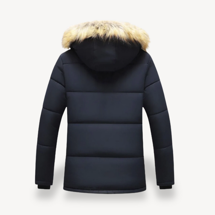 Mens Parka Jacket Faux Fur Lined Regular Fit