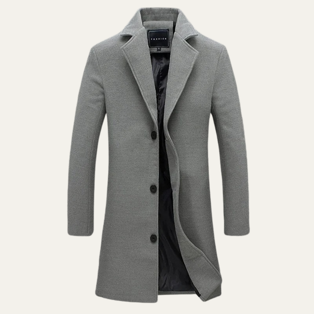 Mens Wool Long Coat Smart Casual Fit