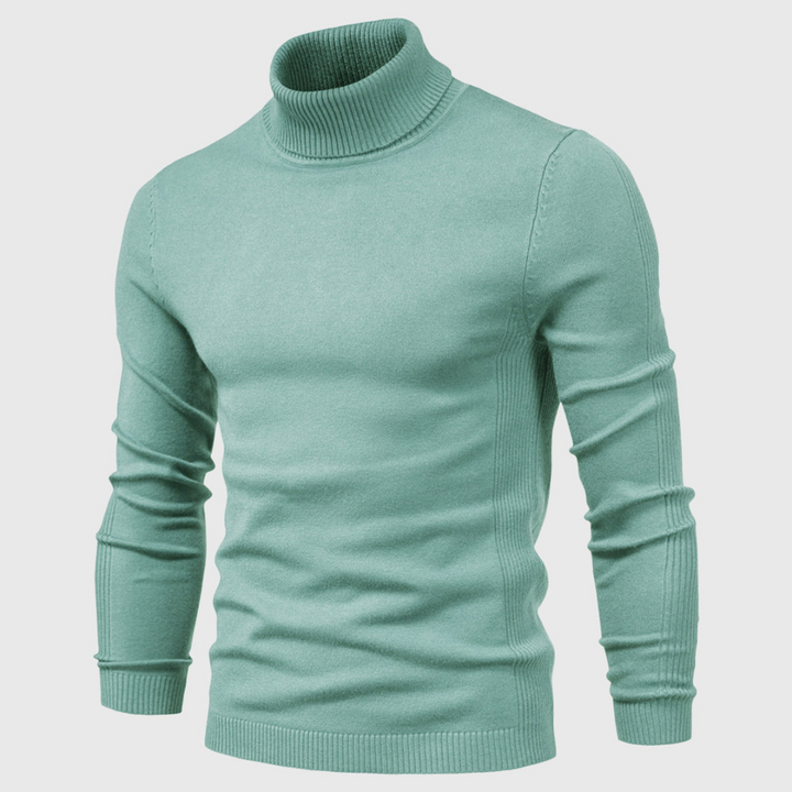 Mens Knit Turtleneck Sweater Plain Fit