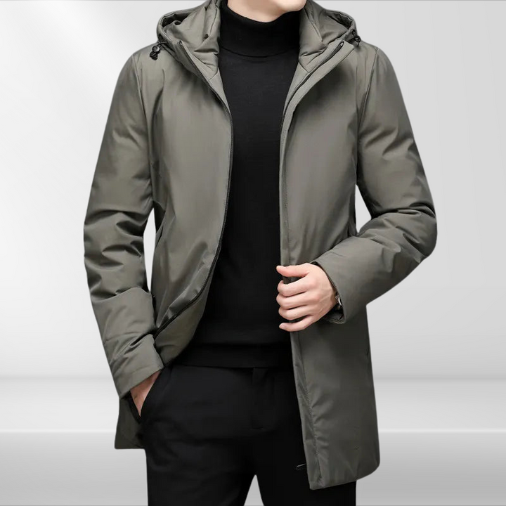 Mens Hoodie Jacket with Duck Down Filling Classic Fit