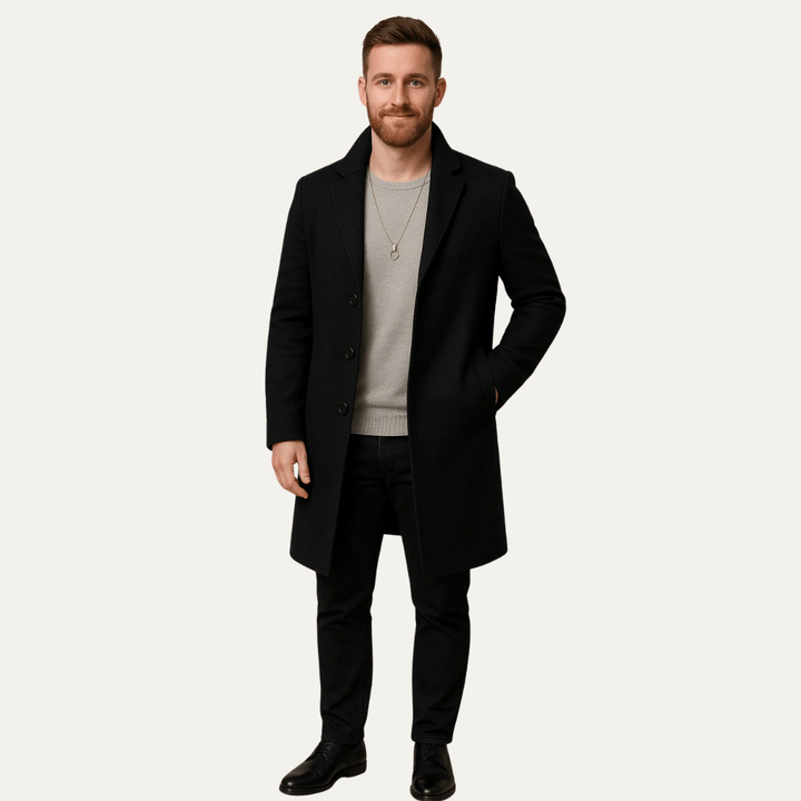 Mens Tailored Topcoat Mid-Thigh Length