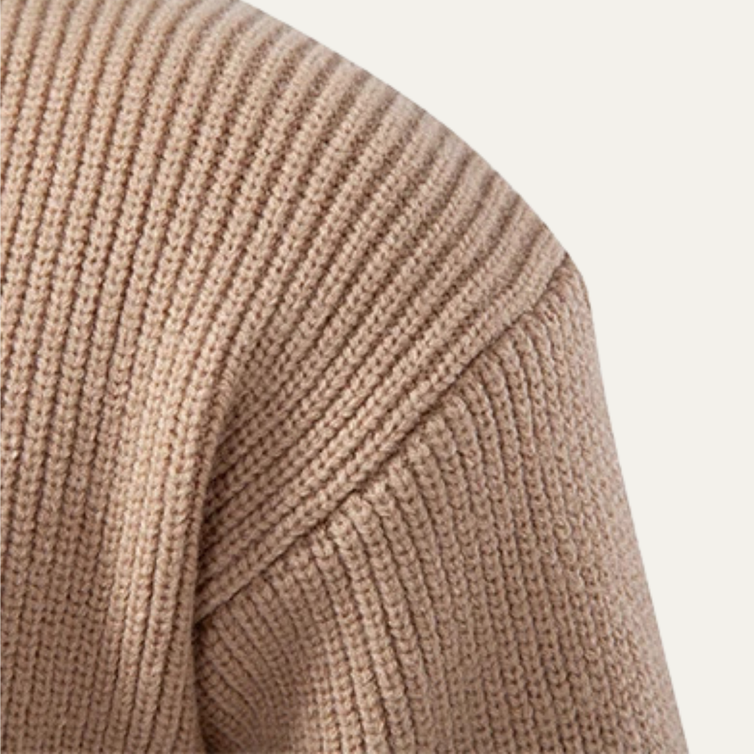Mens Knitted Cardigan Stand Collar Winter Style