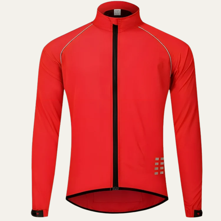 Mens Cycling Jacket Reflective High Collar Full Zip