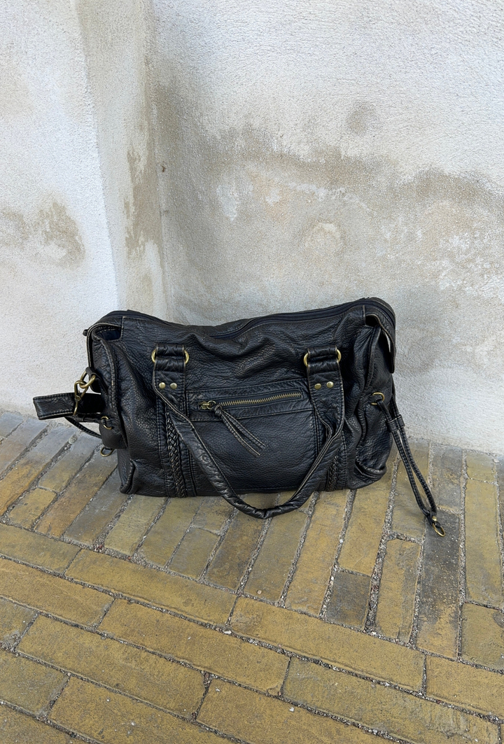 Womens Vintage Leather Shoulder Bag Classic Style