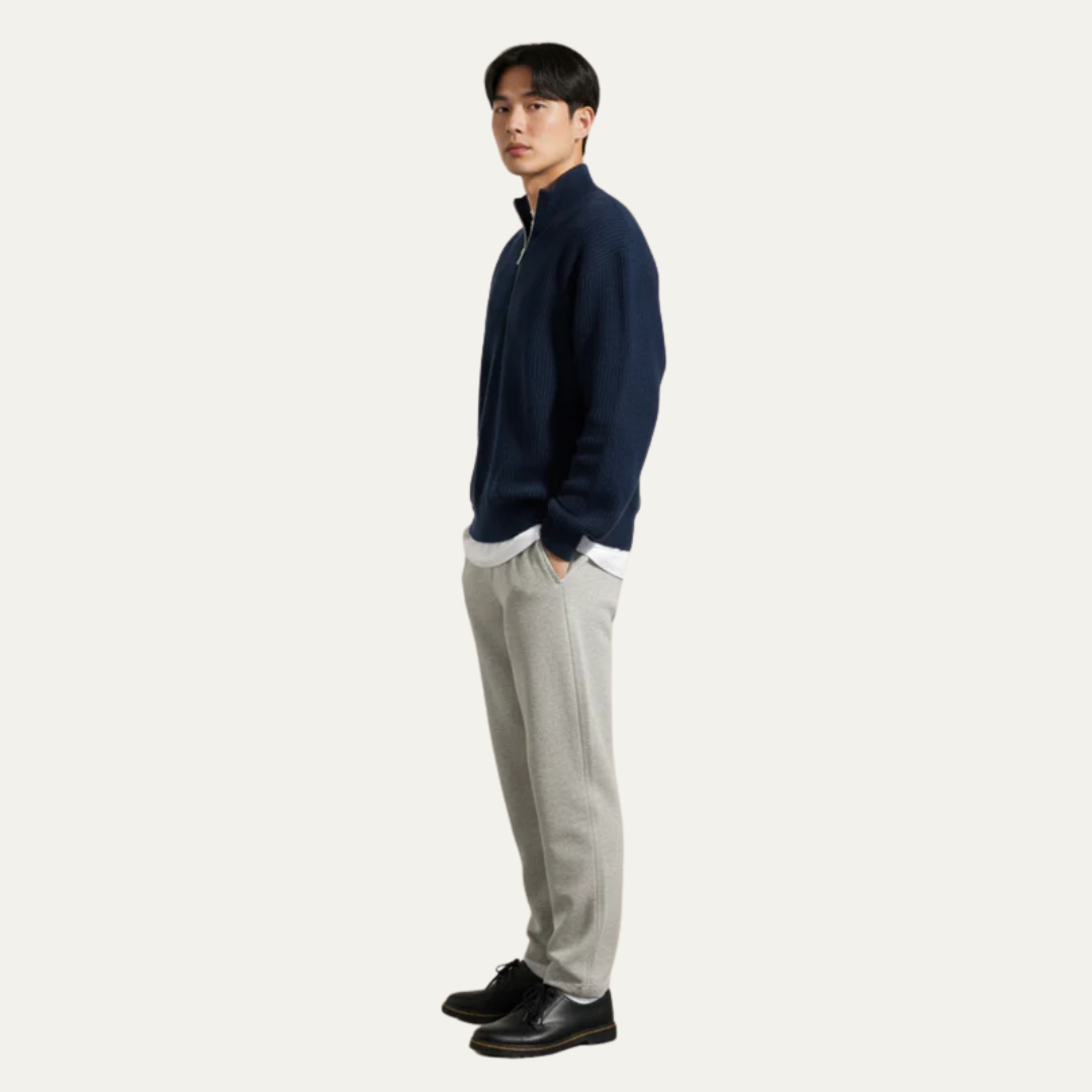 Mens Cable Knit Wool Blend Sweater Classic Fit