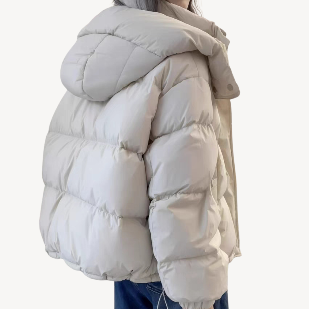 Womens Puffer Jacket with Hood Quilted Fit