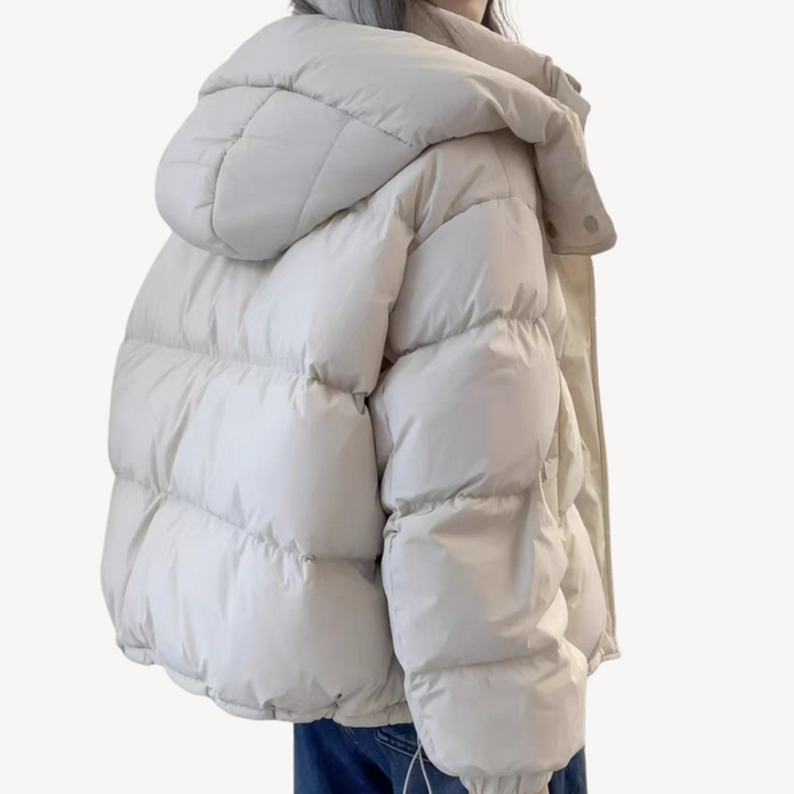 Womens Puffer Jacket with Hood Quilted Fit