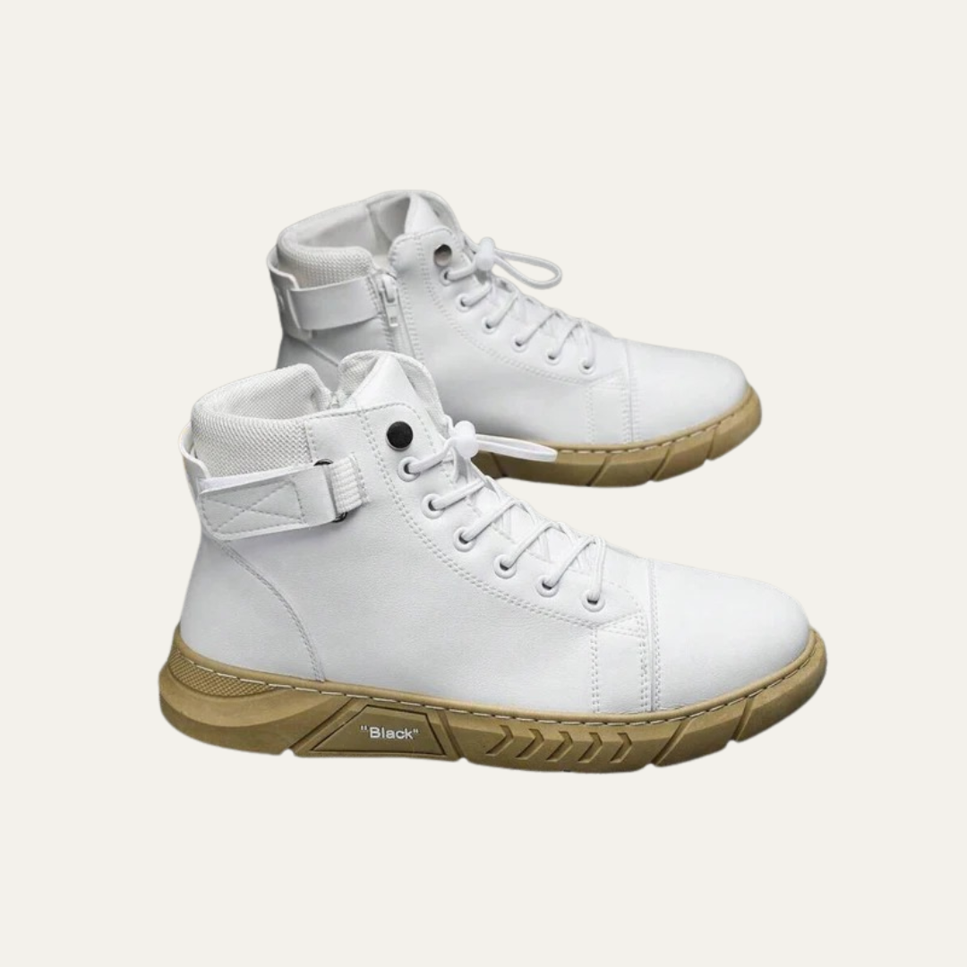Mens High-Top Sneaker Boot with Strap and Lug Sole