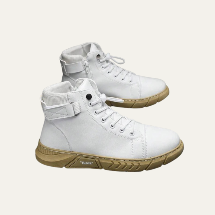 Mens High-Top Sneaker Boot with Strap and Lug Sole