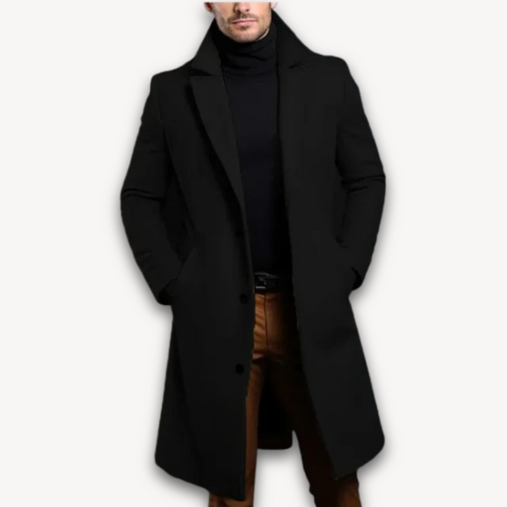 Mens Wool Blend Overcoat Formal Slim Fit - BritishMode