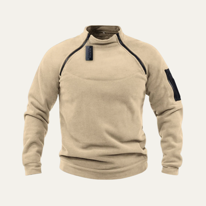 Mens Fleece Pullover with Mock Neck Technical
