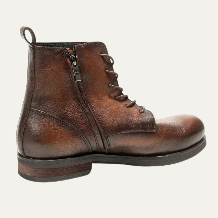 Mens Leather Casual Lace-Up Boots Retro Style