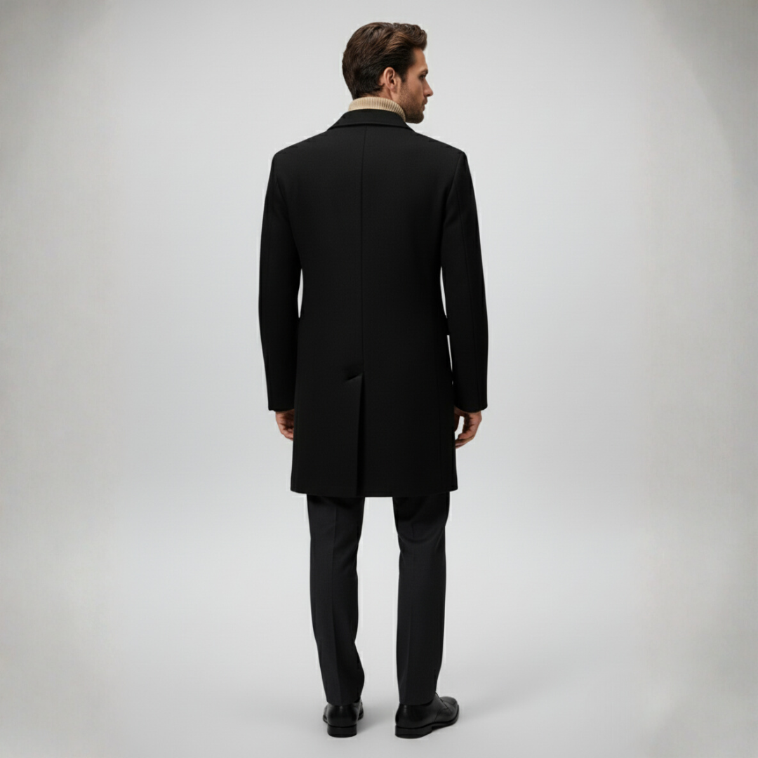 Mens Wool Overcoat Double-Breasted Fit