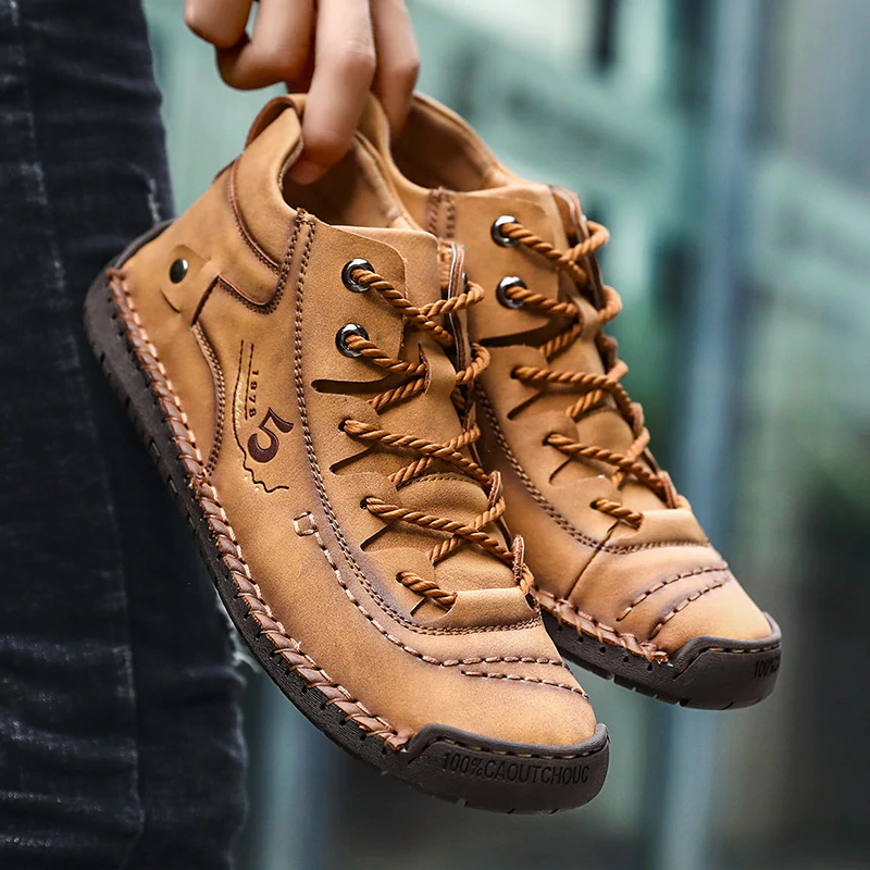 Unisex Vintage Leather Boots Classic Fit - BritishMode