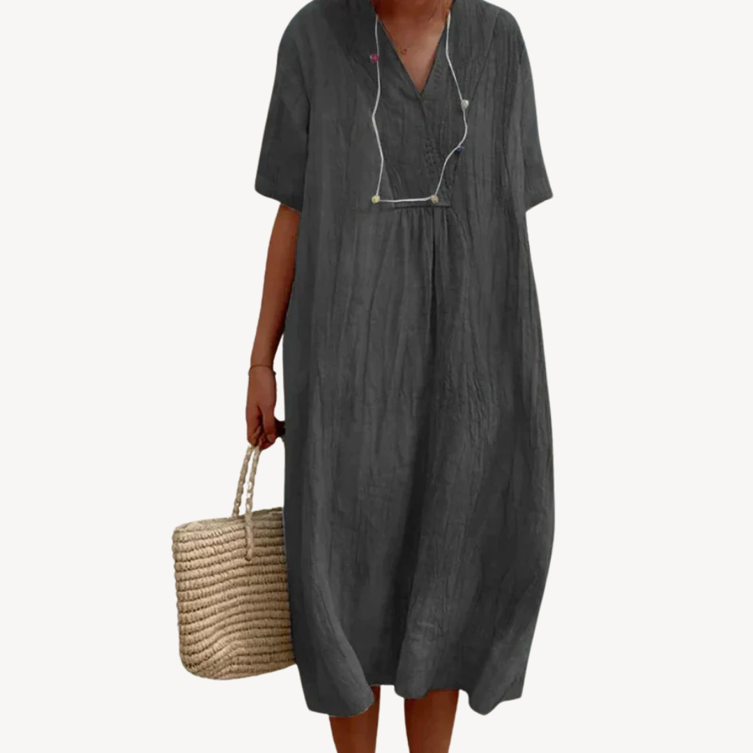 Womens Midi Dress Lightweight Loose Fit