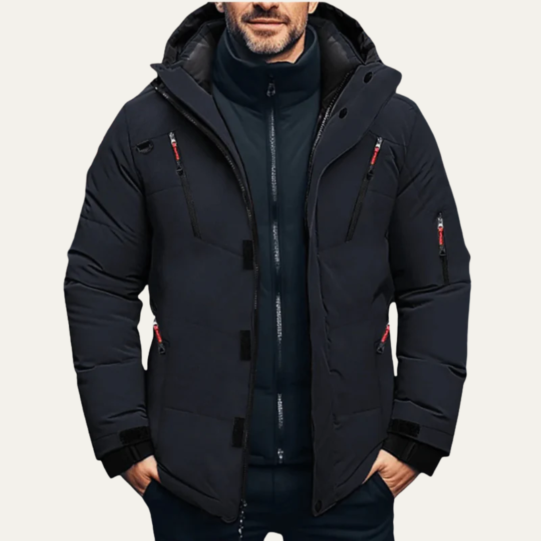 Mens Quilted Winter Parka Multi-Layer Insulated