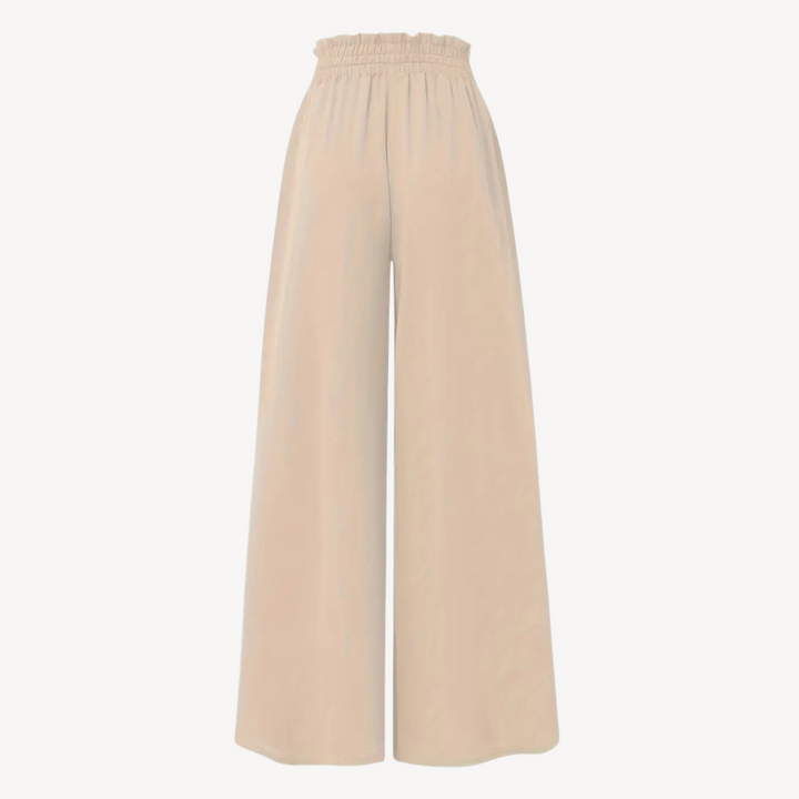 Womens Wide-Leg Trousers with Drawstring Waist