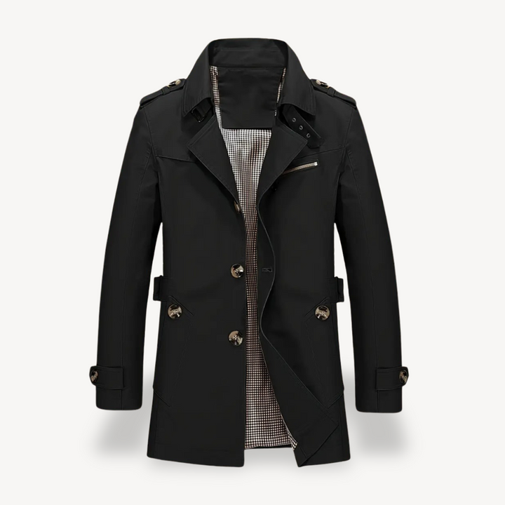 Mens Trench Coat Cotton Blend Classic Fit - BritishMode