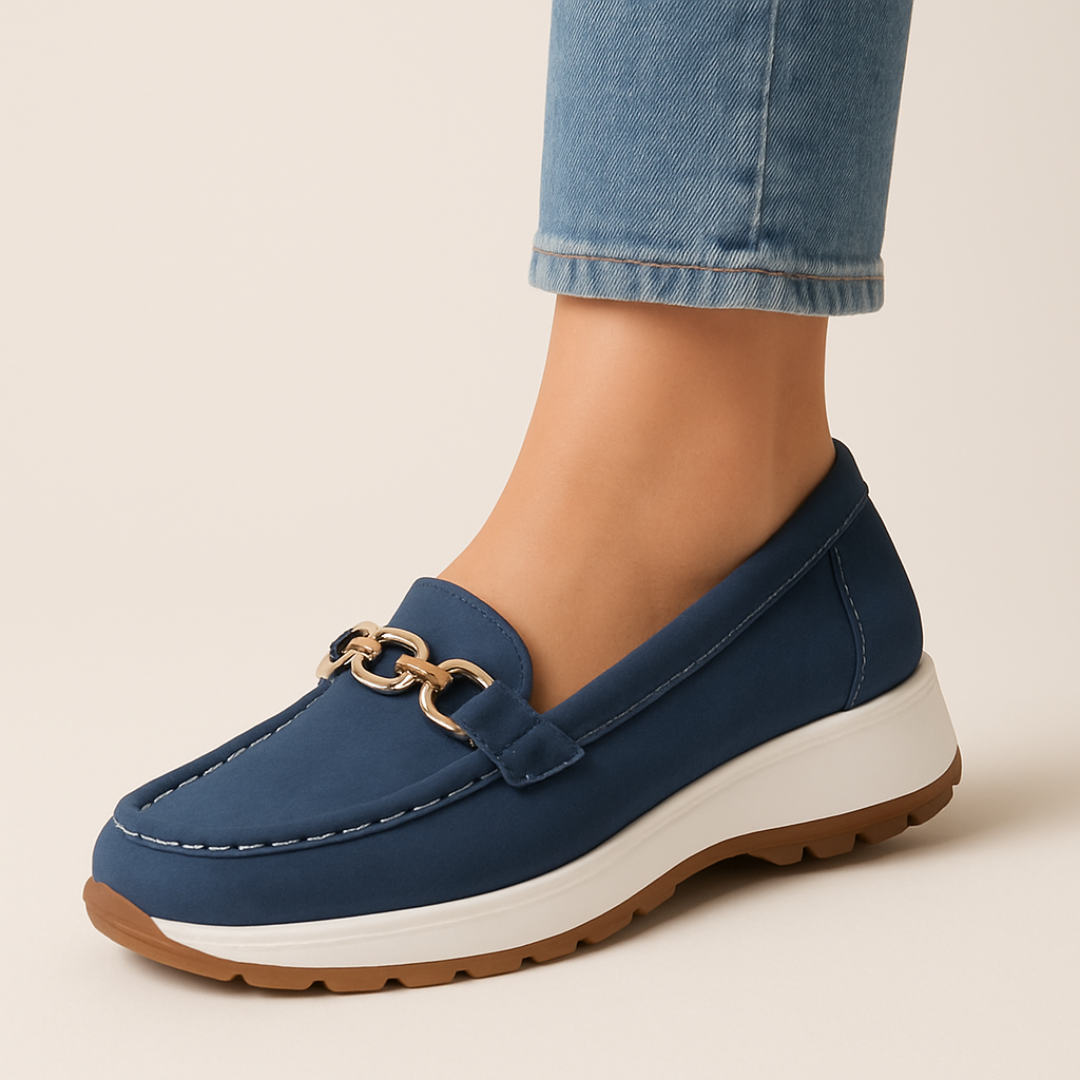 Womens Orthopedic Suede Loafers Comfortable Slip-On Style
