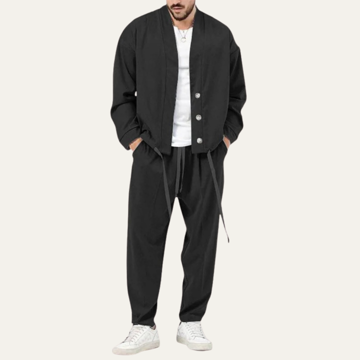 Mens Two-Piece Loungewear Set Relaxed Fit