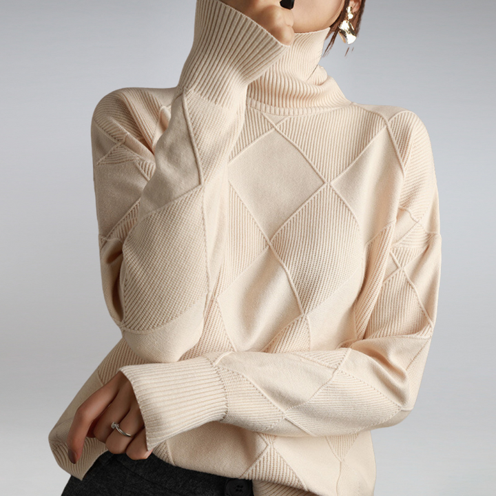 Womens Cashmere Turtleneck Sweater Fitted Style