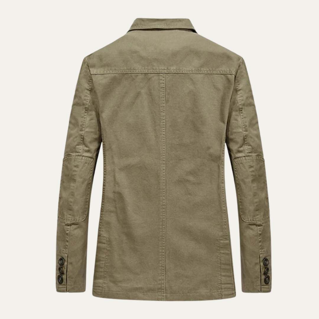 Mens Cotton Windbreaker Jacket with Pockets Blazer Style