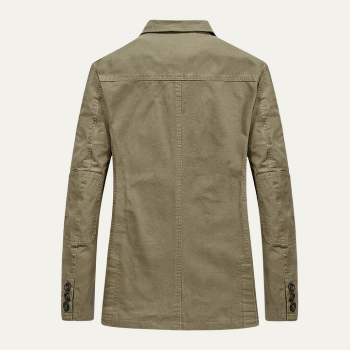 Mens Cotton Windbreaker Jacket with Pockets Blazer Style
