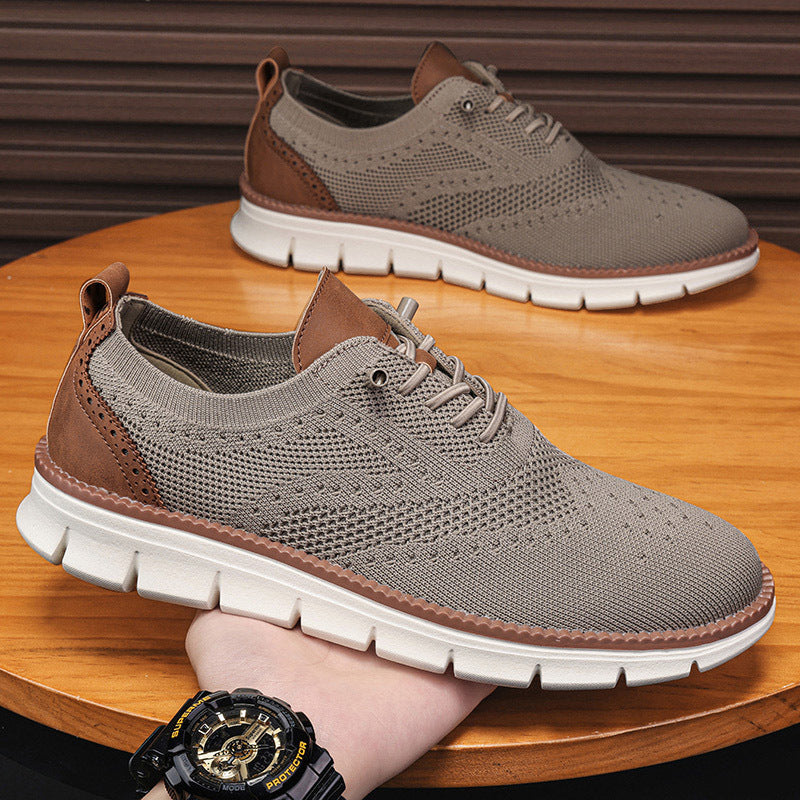 Mens Oxford Sneakers Breathable Mesh Upper
