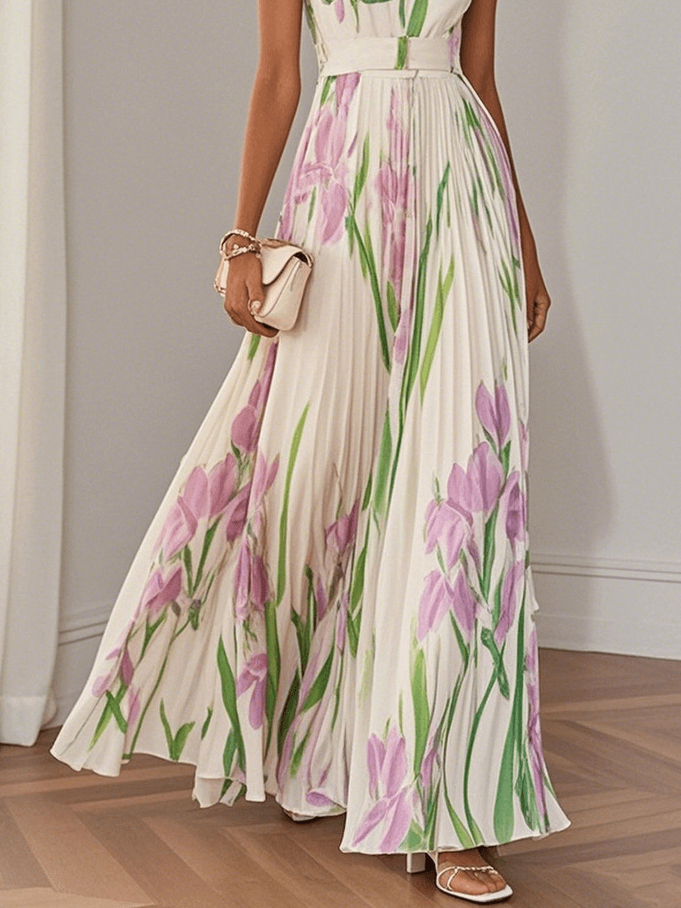 Womens Boho A-Line Dress Floral Flowing