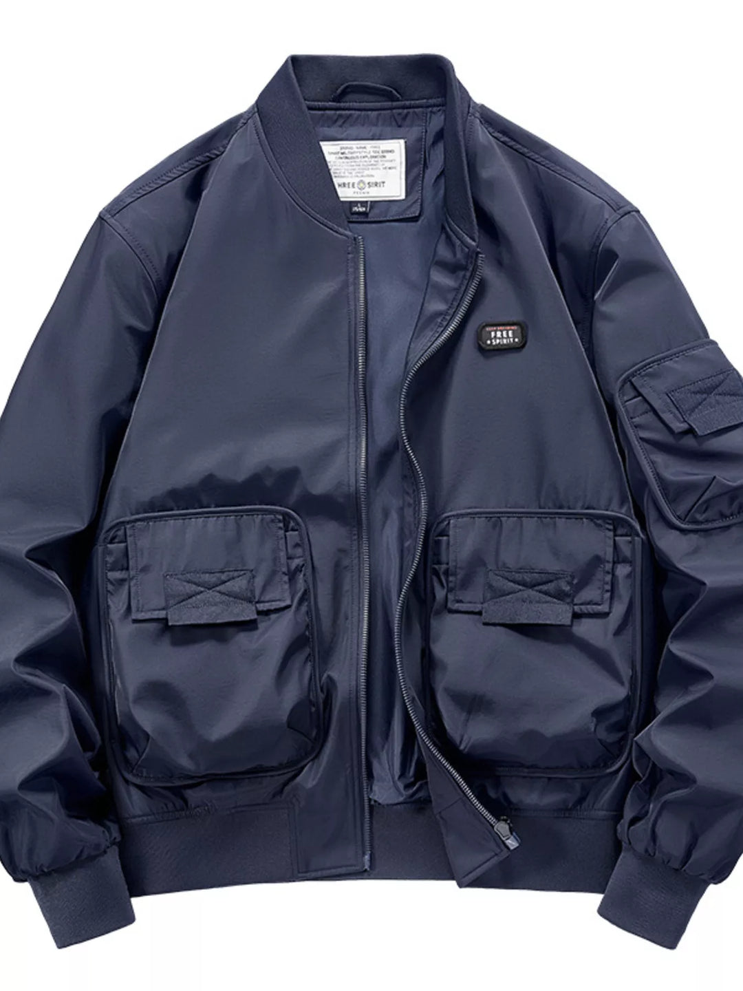 Mens Slim Fit Casual Bomber Jacket
