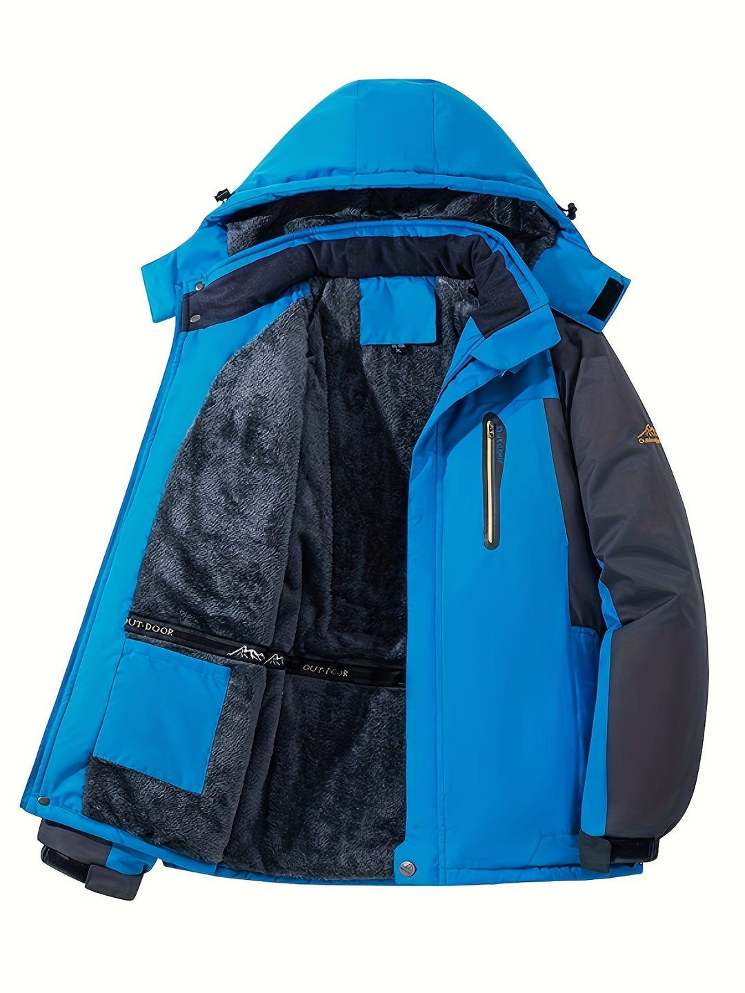 Mens Winter Coat Insulated Fleece Cozy Fit