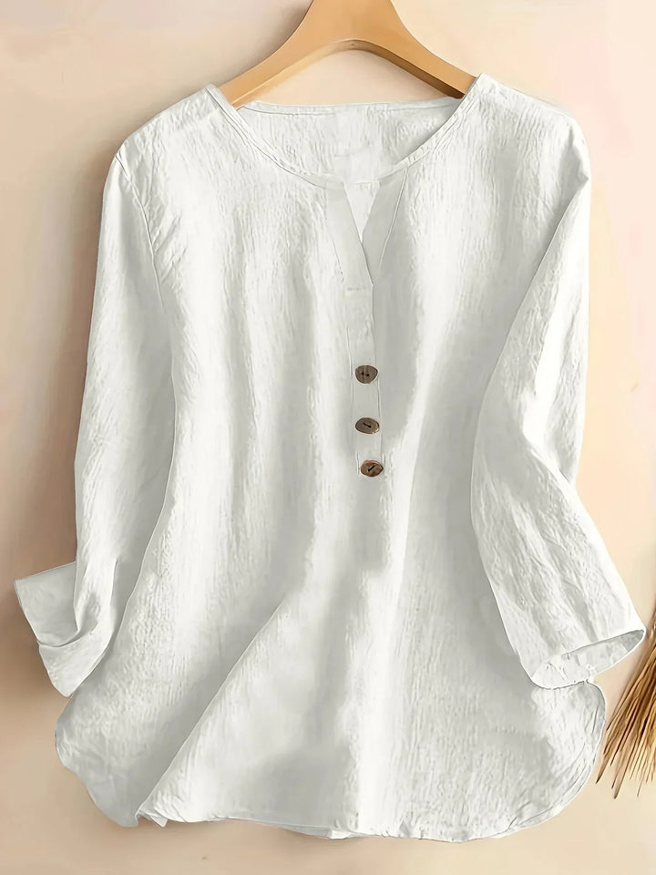 Womens Casual Blouse Cotton and Linen Relaxed Fit