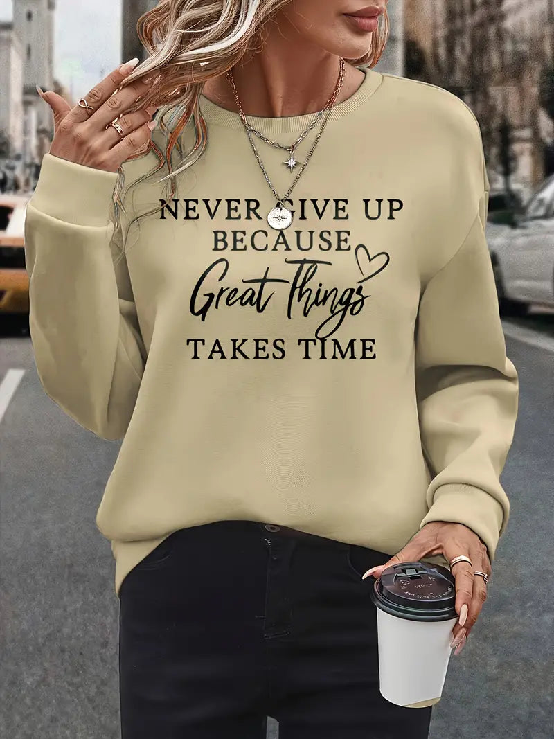 Womens Sweatshirt Fleece Cozy Relaxed Fit