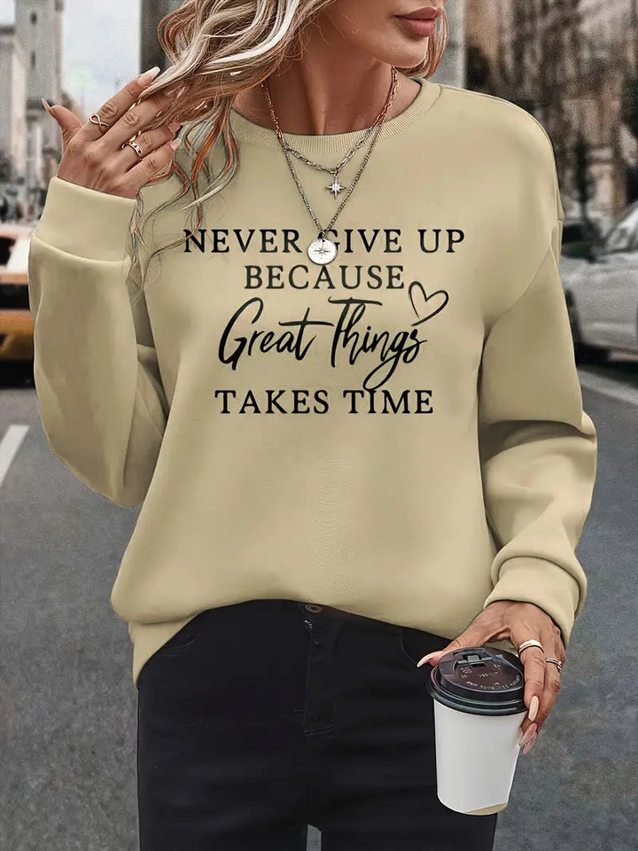 Womens Sweatshirt Fleece Cozy Relaxed Fit