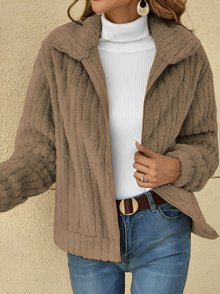 Womens Teddy Jacket Plush Warm Fit