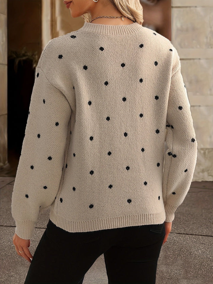 Womens Sweater Polka Dot Casual Comfortable Fit