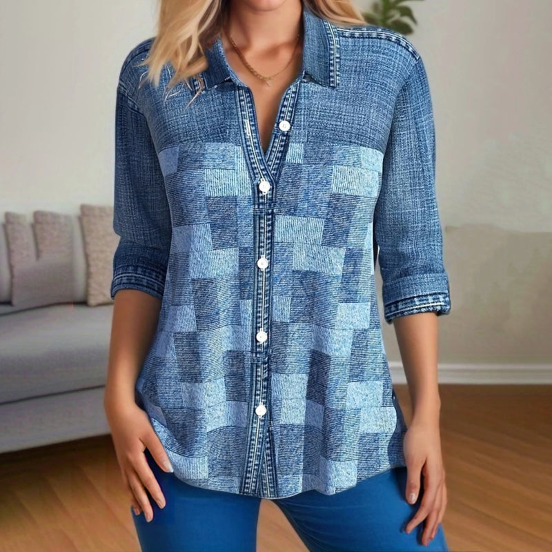 Womens Plaid Shirt Cotton Vintage Style Classic Fit - BritishMode