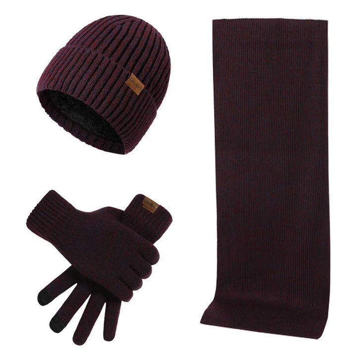 Mens Winter Accessory Set Hat Scarf Gloves Casual