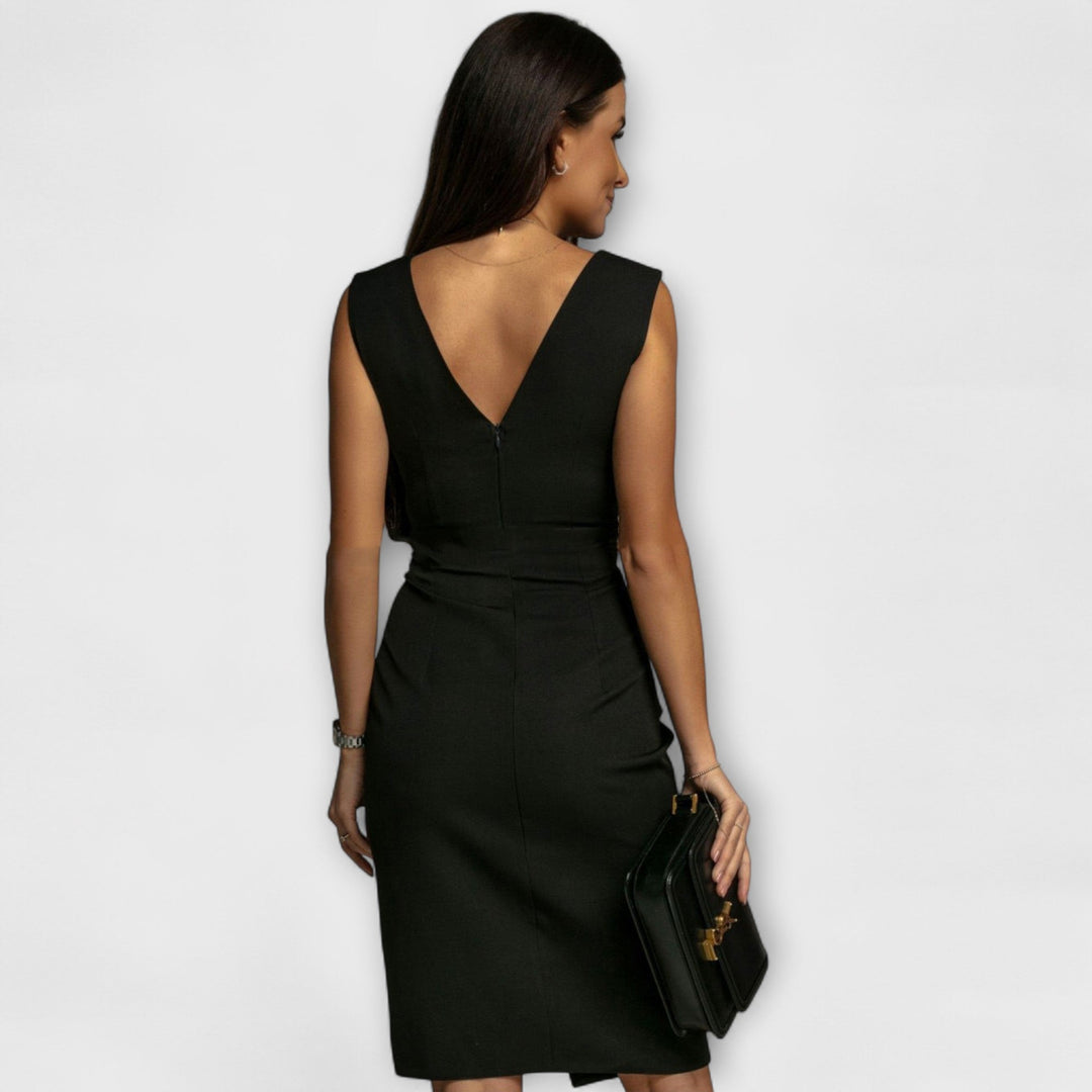 Womens V-Neck Split Dress
