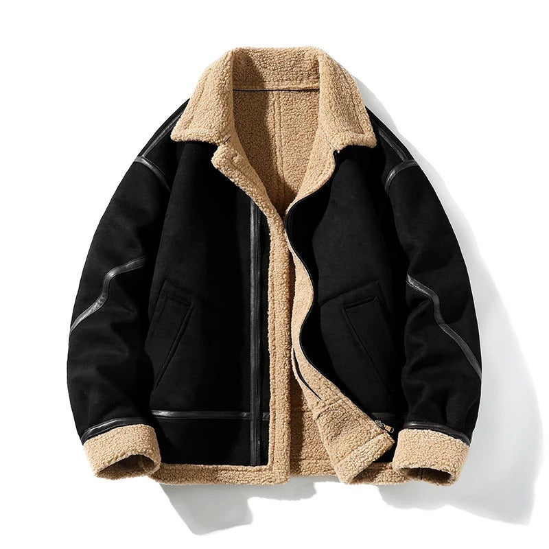 Mens Shearling Flight Jacket Classic Fit